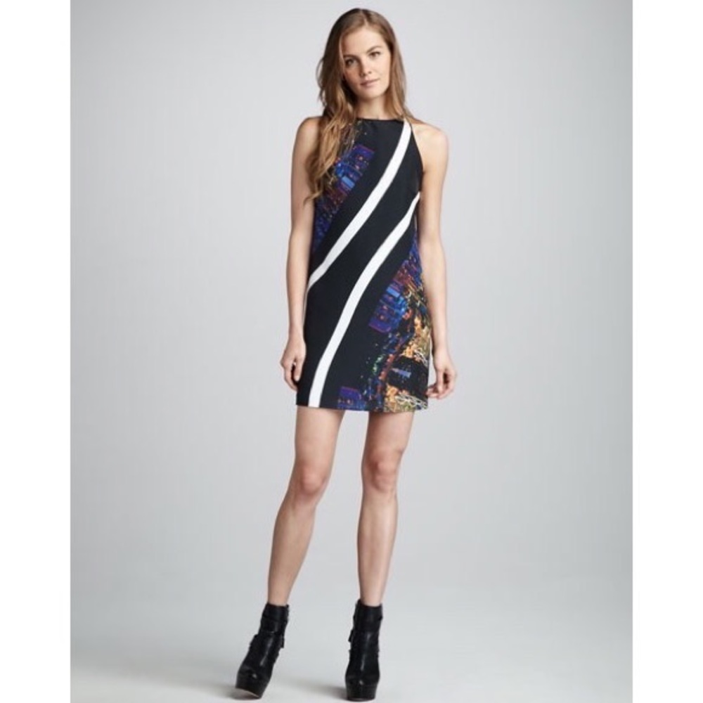 Clover Canyon City Skyline Print Georgette Mini Dress Size XS